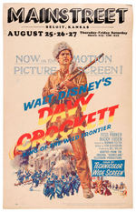 “WALT DISNEY’S DAVY CROCKETT” WINDOW CARD/PRESSBOOK/PROMO SIGN.