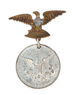 CLEVELAND AND HARRISON MATCHED PAIR OF JUGATE 1888 CAMPAIGN MEDALS WITH EAGLE HANGERS.