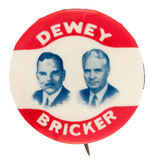 "DEWEY/BRICKER" SCARCE 1944 CELLULOID JUGATE.