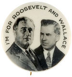 ROOSEVELT CLASSIC 1940 JUGATE AND 1941 INAUGURATION SOUVENIR BUTTON.