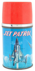 "JET PATROL" METAL LUNCHBOX WITH THERMOS.