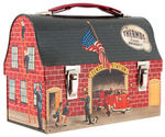 "CENTRAL STATION" FIREHOUSE METAL DOME LUNCHBOX WITH THERMOS.