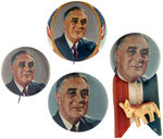 GROUP OF FOUR FRANKLIN D. ROOSEVELT BUTTONS C.1944.