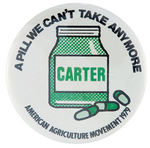 FIVE ANTI-CARTER BUTTONS ISSUED BY AMERICAN AGRICULTURAL MOVEMENT.