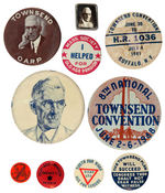 TOWNSEND PLAN AND OLD AGE PENSION BUTTON COLLECTION.