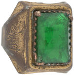 SKY KING AZTEC CALENDAR EMERALD RING.