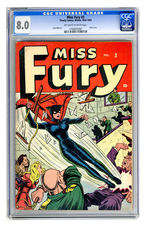 MISS FURY #3  WINTER 1943-1944  CGC 8.00  OFF-WHITE TO WHITE PAGES.