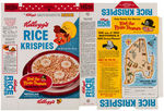 KELLOGG'S "RICE KRISPIES" CEREAL BOX FLAT WITH DENNIS THE MENACE PIRATE TREASURE PREMIUM OFFER.