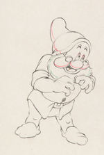 SNOW WHITE AND THE SEVEN DWARFS - DOC & BASHFUL PRODUCTION DRAWING ORIGINAL ART PAIR.