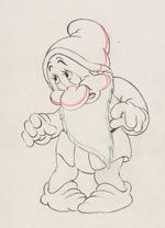 SNOW WHITE AND THE SEVEN DWARFS - DOC & BASHFUL PRODUCTION DRAWING ORIGINAL ART PAIR.