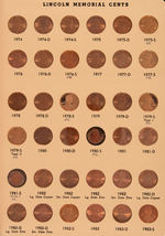 1C LINCOLN CENT NEAR COMPLETE SET 1909-1999 AU-PROOF.