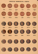 1C LINCOLN CENT NEAR COMPLETE SET 1909-1999 AU-PROOF.