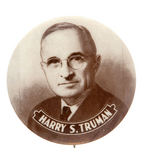 “HARRY S. TRUMAN” BROWNTONE PORTRAIT BUTTON.