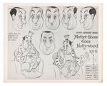 MOTHER GOOSE GOES HOLLYWOOD CELEBRITY MODEL SHEET LOT.