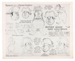 MOTHER GOOSE GOES HOLLYWOOD CELEBRITY MODEL SHEET LOT.