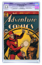 "ADVENTURE COMICS" #67 OCTOBER 1941 CGC RESTORED APPARENT 5.0 VG/FINE.