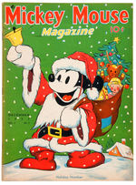 "MICKEY MOUSE MAGAZINE" VOL. 3 NO. 3 DEC., 1937 WITH CLASSIC CHRISTMAS COVER.