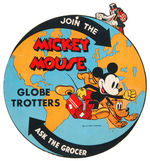 "MICKEY MOUSE GLOBE TROTTERS" RARE STORE SIGN.