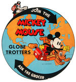 "MICKEY MOUSE GLOBE TROTTERS" RARE STORE SIGN.