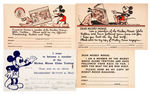 "MICKEY MOUSE GLOBE TROTTERS" PROMOTIONAL POST CARD VARIETIES.