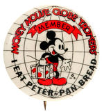 “MICKEY MOUSE GLOBE TROTTERS” CLUB KIT WITH MAP & BUTTON PLUS BREAD WRAPPER.