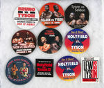 MIKE TYSON CAREER FIGHT BUTTONS SPANNING 1987-2002.