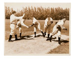 NEW YORK YANKEES MANAGER "McCARTHY COACHING THE ROOKIE PITCHERS” PUBLICITY PHOTO HOF.