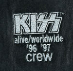 "KISS ALIVE/WORLDWIDE '96 '97 CREW" LEATHER JACKET & SAMPLE SWATCH.