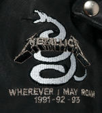 "METALLICA - WHEREVER I MAY ROAM" SIGNED LEATHER TOUR JACKET.