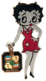 BETTY BOOP ENAMEL PIN WITH "HAWAII." CHARM.