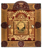 “GEORGE WASHINGTON” LARGE AND ELABORATE WOOD SCROLL WORK FOLK ART DISPLAY.