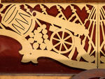 “GEORGE WASHINGTON” LARGE AND ELABORATE WOOD SCROLL WORK FOLK ART DISPLAY.