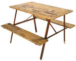 “ROY ROGERS DALE EVANS COME AND GET IT CHOW SET” CHILDREN’S PICNIC TABLE.