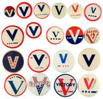 "V" FOR VICTORY WWII BUTTON COLLECTION.