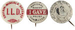 SIX COMMUNIST AND/OR LEFT WING CAUSE BUTTONS c.1930.