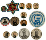 GENERALS COLLECTION OF TWELVE BUTTONS AND A CUSTER TIN STAR TAB.