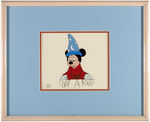 MICKEY MOUSE AS THE SORCERER'S APPRENTICE 1988 ACADEMY AWARDS ANIMATION CEL DISPLAY.