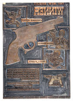 “HUBLEY” PRINTING BLOCKS TRIO FOR GUN SALES BROCHURES.