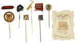 MUSICAL INSTRUMENTS GROUP OF NINE STICKPINS AND CELLO ITEMS.