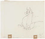 "FERDINAND THE BULL" ORIGINAL PRODUCTION DRAWING PAIR.