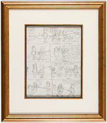 “JOHN STANLEY LITTLE LULU” FRAMED COMIC BOOK PRELIMINARY PAGE ORIGINAL ART.