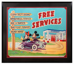 MICKEY AND MINNIE MOUSE STANDARD OIL FRAMED SIGN.