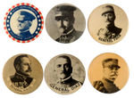 WORLD WAR I LEADERS INCLUDING REAL PHOTO BUTTONS.