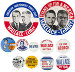 GEORGE WALLACE 11 BUTTONS FROM JULIE POWELL COLLECTION MOST FROM 1968.