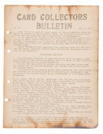 "CARD COLLECTORS BULLETIN" EARLY AND HISTORIC FIRST ISSUES.