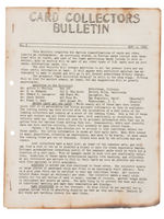 "CARD COLLECTORS BULLETIN" EARLY AND HISTORIC FIRST ISSUES.