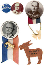 GROUP OF FIVE HARRY S. TRUMAN BUTTONS.