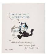 “FELIX THE CAT” ANIMATOR AL EUGSTER AND EARLY COMIC STRIP ARTIST JACK BOGLE ORIGINAL ART PAIR.