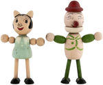 ELMER FUDD & PETUNIA PIG WOODEN FIGURE PAIR.