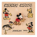 MICKEY MOUSE CARDED PIN BY BRIER C. 1935.